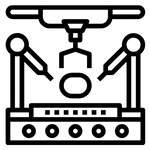 icon of robotic arm and controls